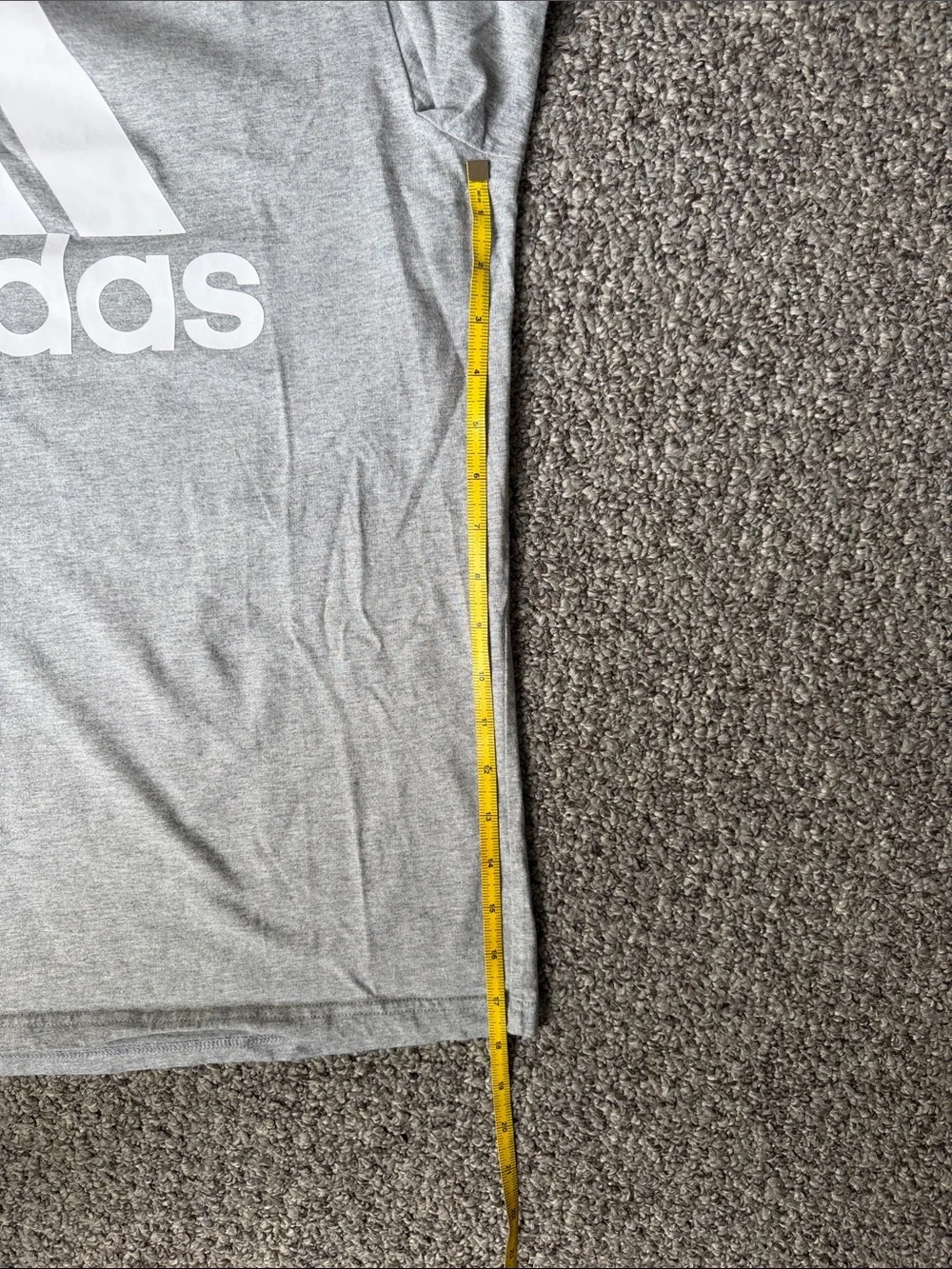adidas Gray Short Sleeve Logo Tee with White Trefoil